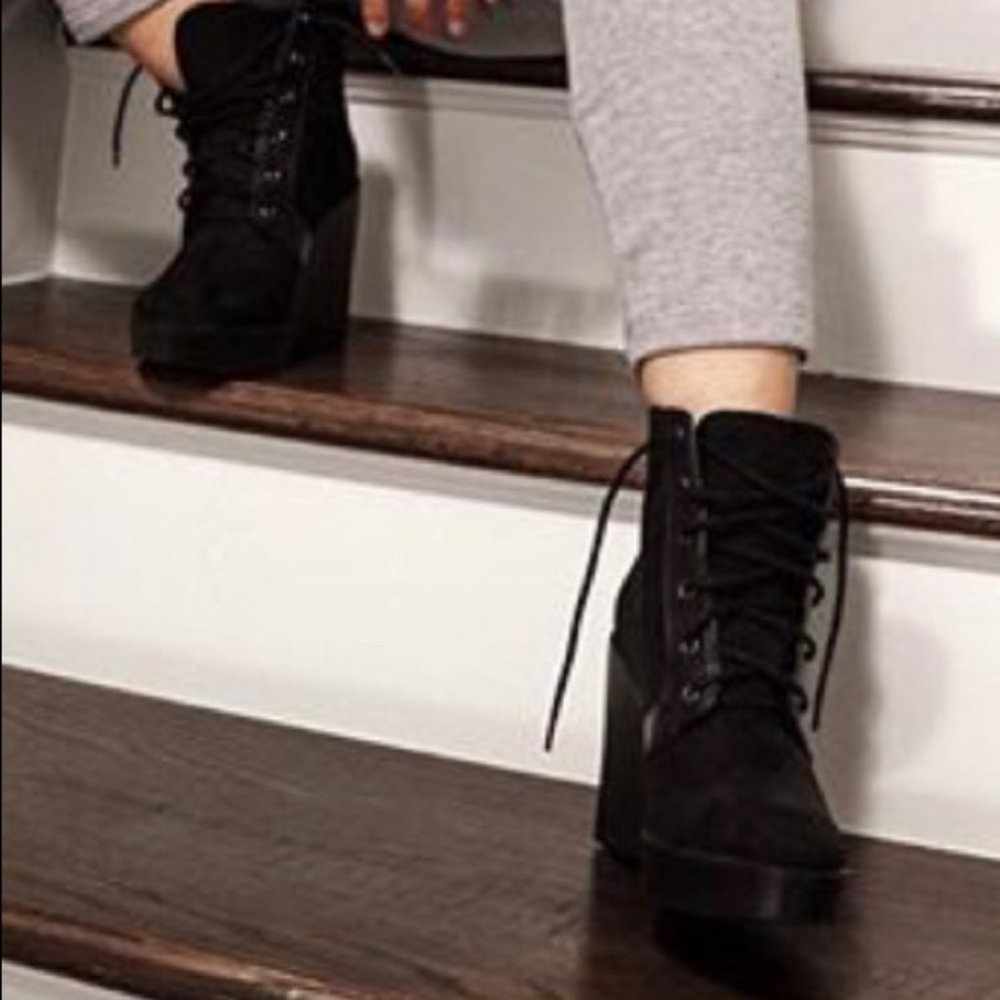 Zara Boots 4 inch wedge heel
